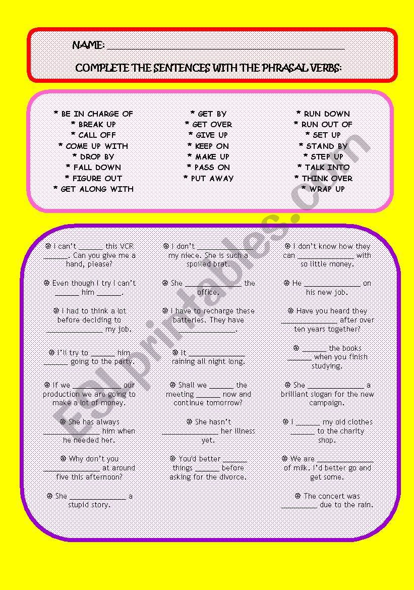 Exercises - Phrasal Verbs [3/3]